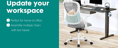 Mesh Ergonomic Office Computer Desk Chair Flip-up Arms Adjustable Headrests Comfortable Lumbar Support For Home Office - Smarsty
