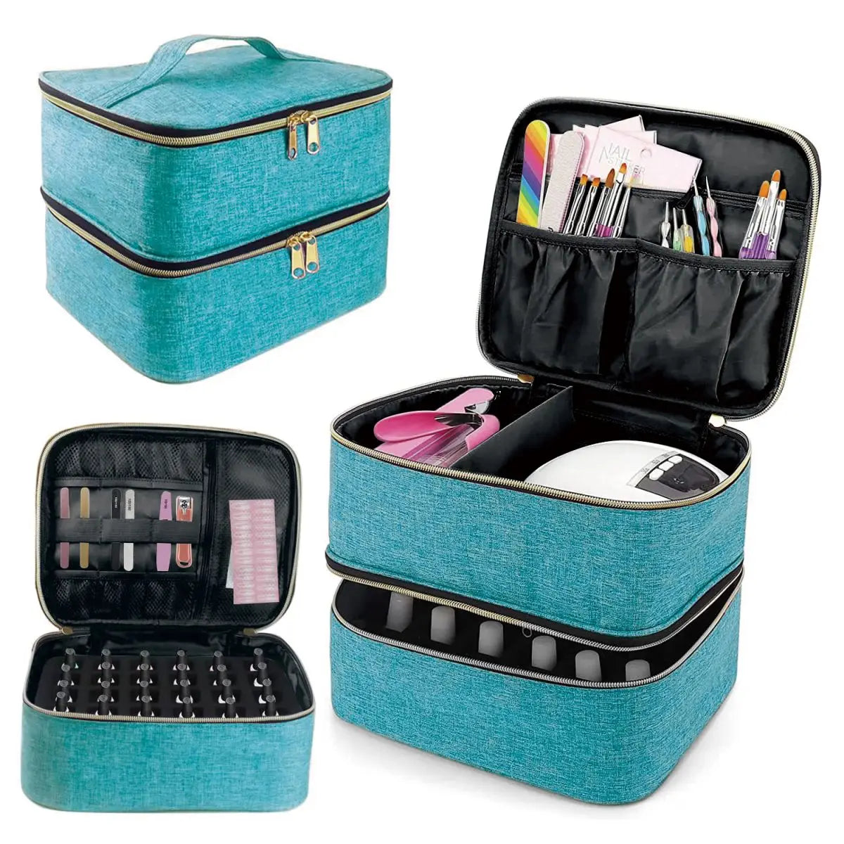 Nail Polish Organizer Double Layer Cosmetic Organizer Bag - Smarsty