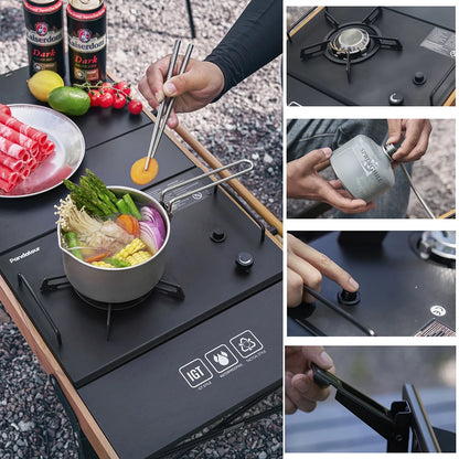 Pandatour Outdoor IGT Camping Stove Durable Copper Head Easy Equiped One-Touch One lick Ignite Table Stove Tourism Cooker Stove