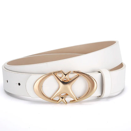 Unisex PU Leather Belt with Punk Star Buckle Vintage Design - Smarsty