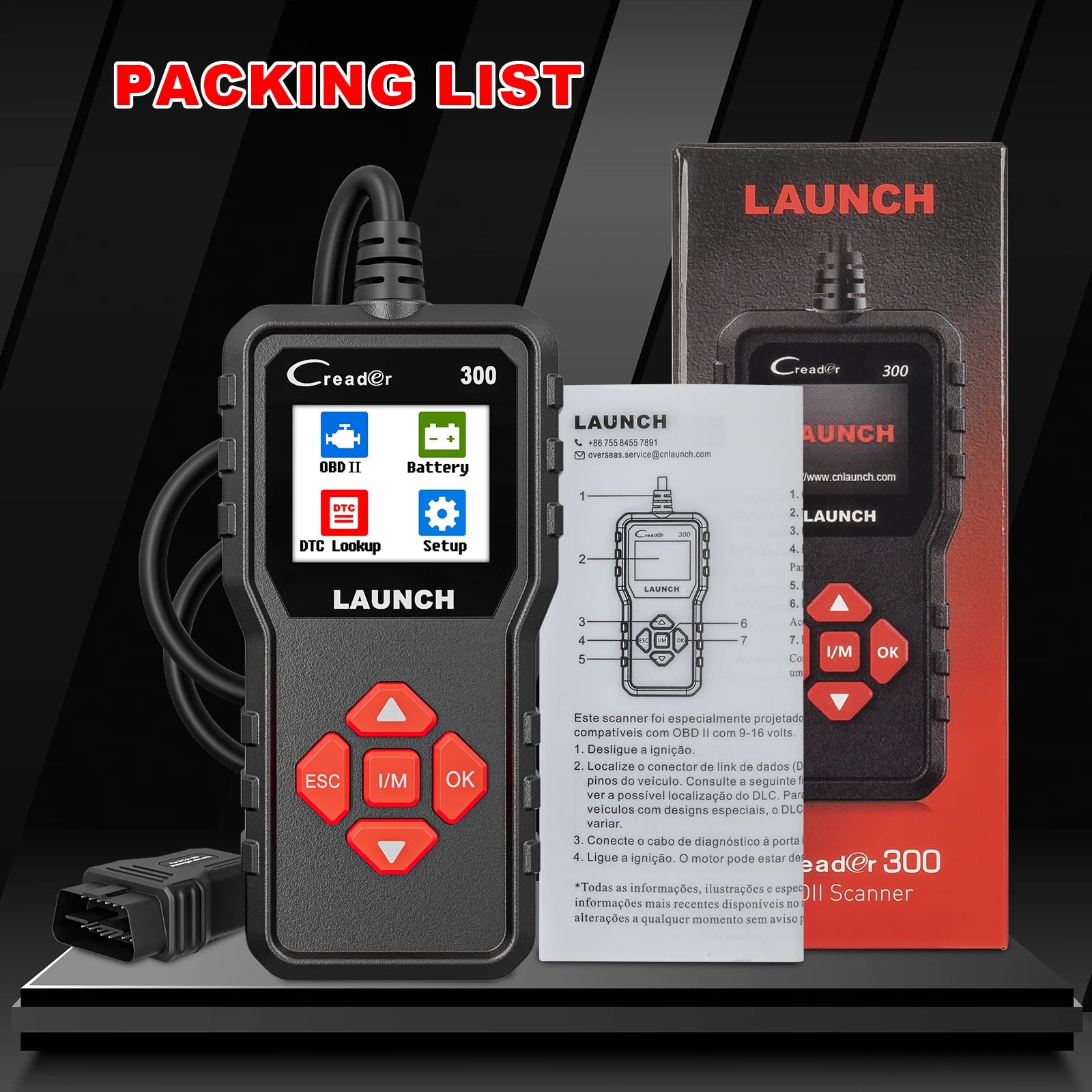 LAUNCH X431 CR300 OBD2 SCANNER CAN Auto Code Reader Diagnostic Tools I/M Engine Battery Tester Lifetime Free Update