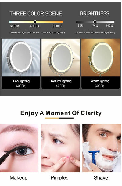 8 Inch Chrome Makeup Mirror with Dual Magnification - Smarsty