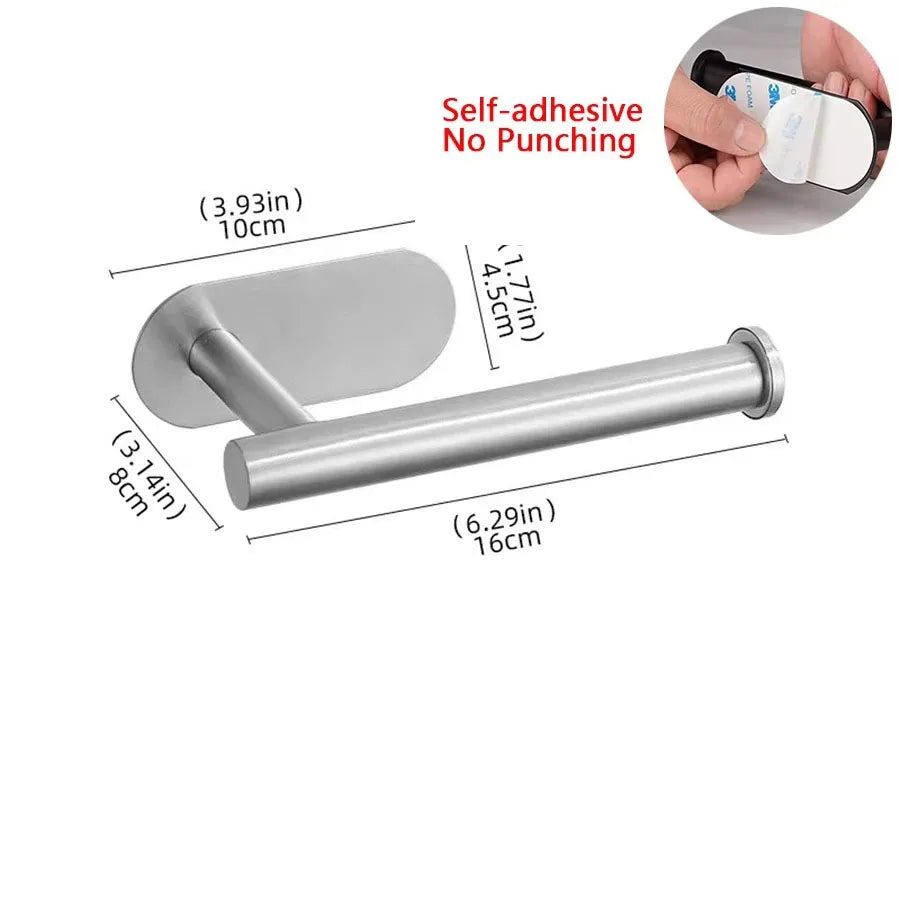 Black Gold Wall Mount Toilet Paper Holder with Shelf - Smarsty