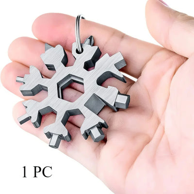1/2 Snowflake Multi Functional Tool Silver, Durable Structure, Multi Functional Small Tool, Suitable for Camping and Home Use