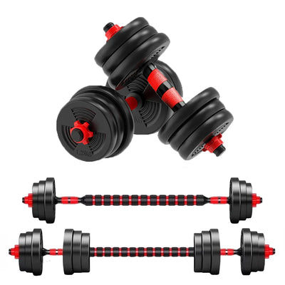 5-44lbs Adjustable Dumbbell to Barbell Set, Anti-Slip Grip, Versatile Home Gym Fitness Strength Training Barbell Weight Plates - Smarsty