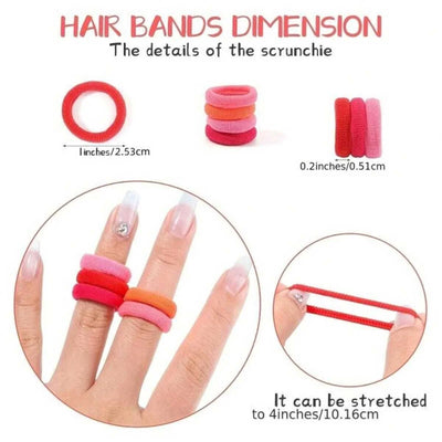 Colorful Nylon Elastic Hair Ties 100 Pack Gentle No Damage - Smarsty