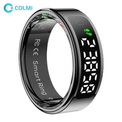2025 COLMI R12 Smart Ring with Display Screen and Touch, Wireless Charging, Health Manager, 5 ATM Waterproof For Men Women