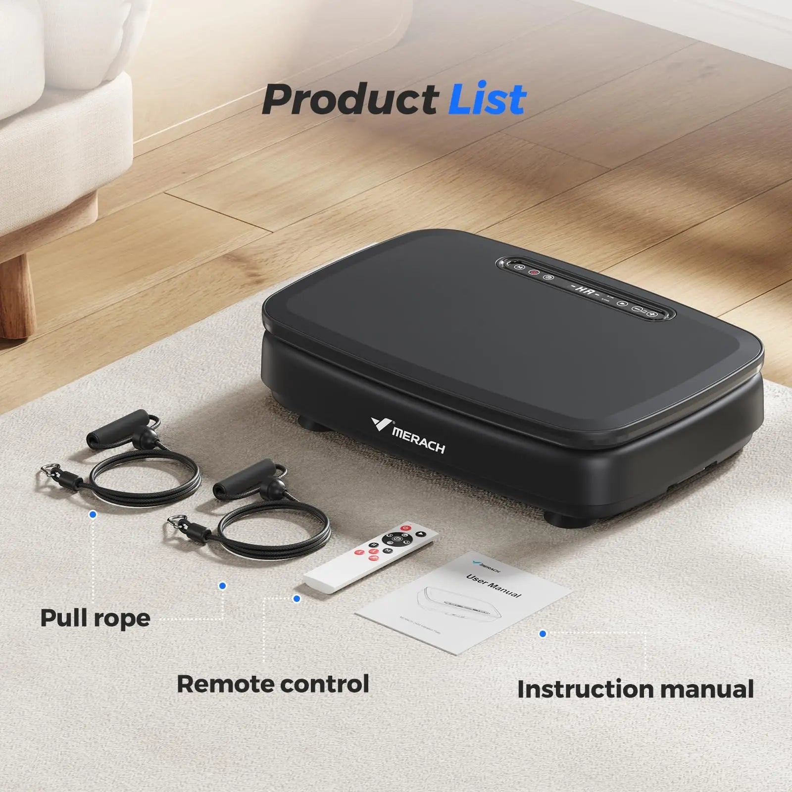 MERACH Vibration Plate Exercise Machine with Light Whole Body Workout Power Vibrate Platform Vibration Plate Lymphatic Drainage - Smarsty