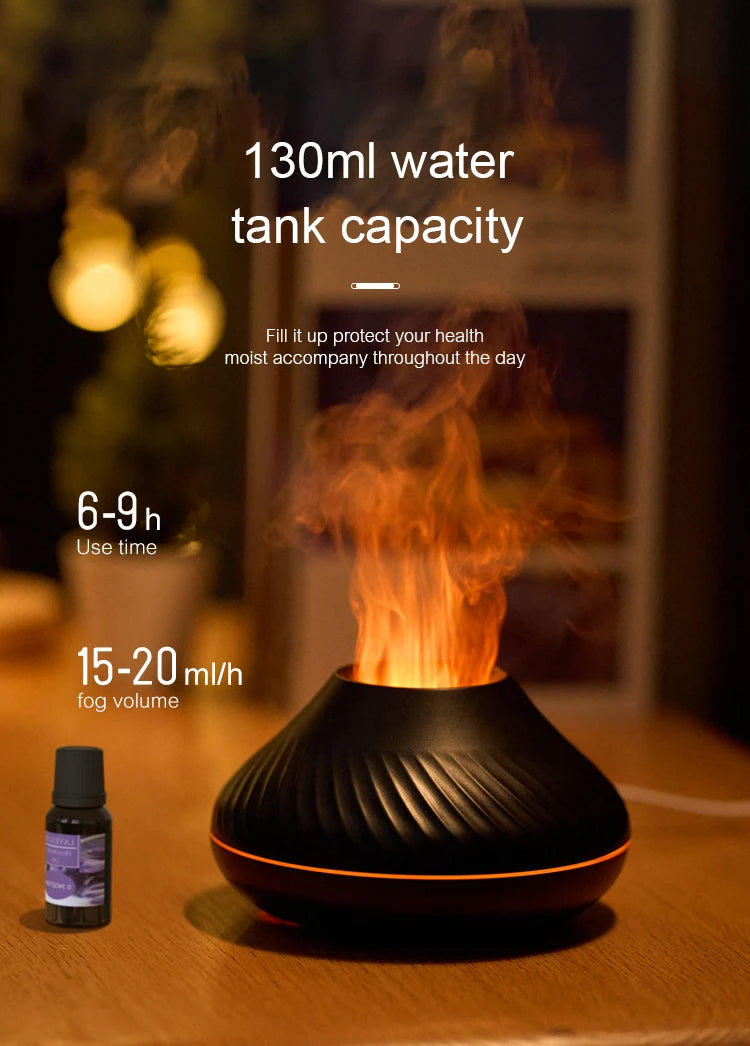 Portable Essential Oil Diffuser with Color Flame Feature - Smarsty