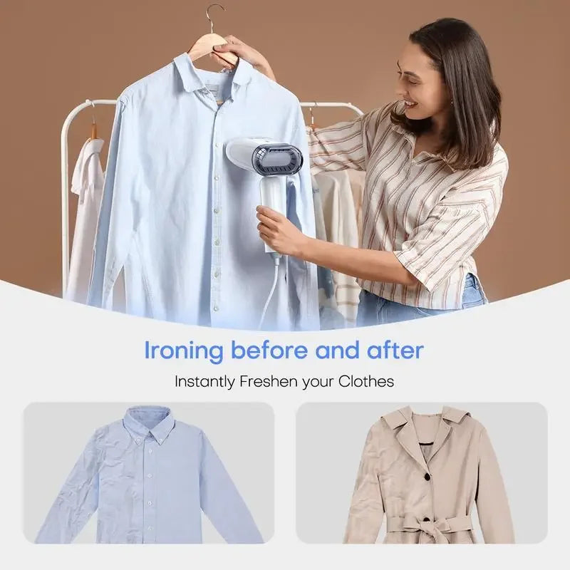 Professional Clothes Steamer, Handheld Wrinkle Remover for Travel & Home, Foldable & Quick Steam, Effortless Garment Care in Min