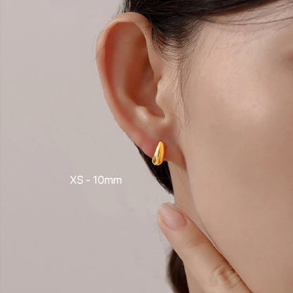 Vintage Chunky Water Drop Earrings in Gold Plated Stainless Steel - Smarsty