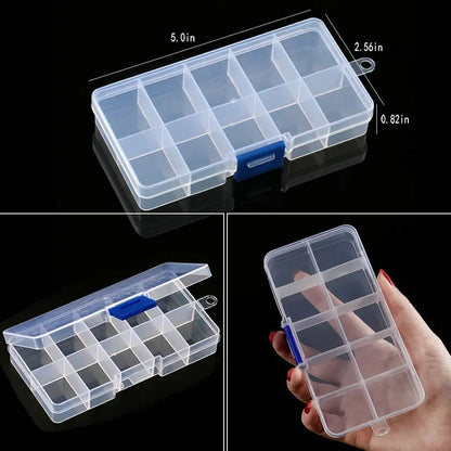 Transparent Jewelry Storage Box with Adjustable Compartments - Smarsty