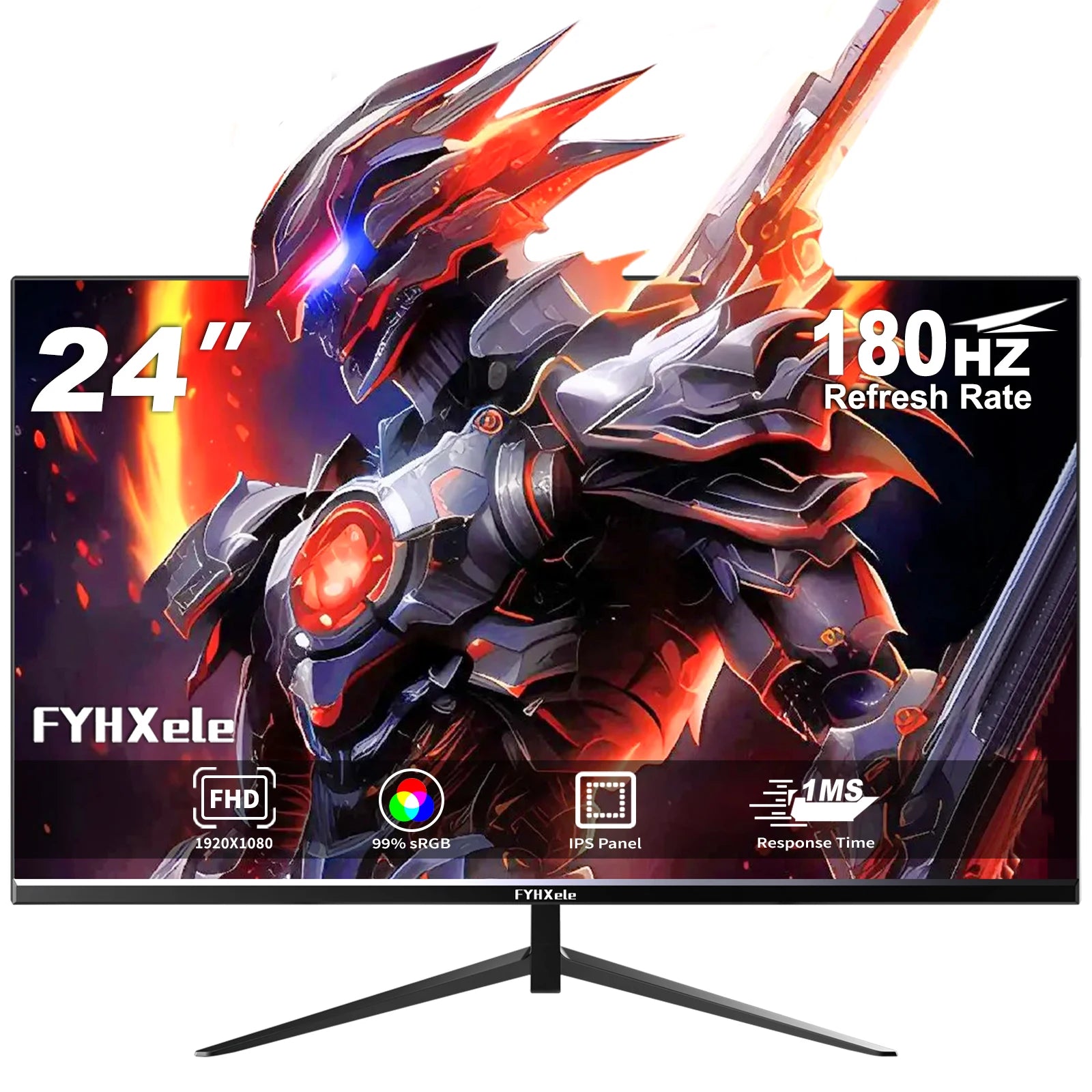 FYHXele 24Inch 180Hz Gaming Monitor 1K FHD Computer Display 1ms Response Time Eye Care Screen LCD Support HDR G-Sync VESA - Smarsty