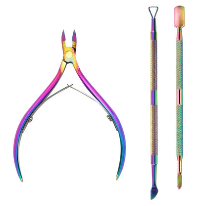 Professional Stainless Steel Nail Care Kit with Cuticle Scissors - Smarsty
