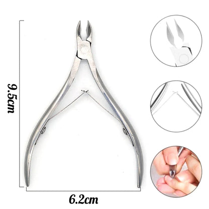 Professional Stainless Steel Nail Care Kit with Cuticle Scissors - Smarsty