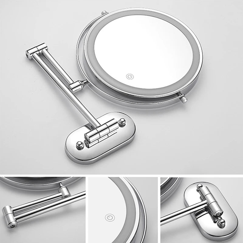8 Inch Chrome Makeup Mirror with Dual Magnification - Smarsty
