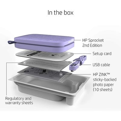 HP Sprocket Portable 2x3" Instant Photo Printer, Prints From iOS or Android Devices