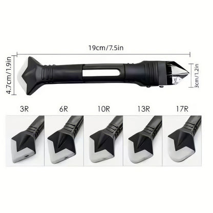 1/2 Piece Five in One Sealant Removal Tool Black, Easy To Grip, Durable Tool, Suitable for Bathroom, Kitchen Floor, Windows
