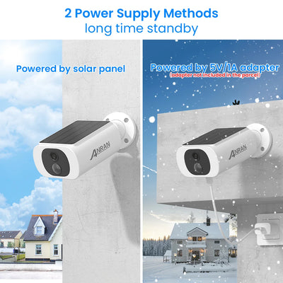 ANRAN 2/3/4 PCS Outdoor Wireless WIFI Camera 2.4G 3MP Battery Solar Security Camera Floodlight Color Night Vision Local Alarm - Smarsty