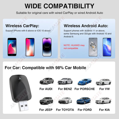 Wireless CarPlay Dongle 2 In 1 Android Auto Adapter - Smarsty