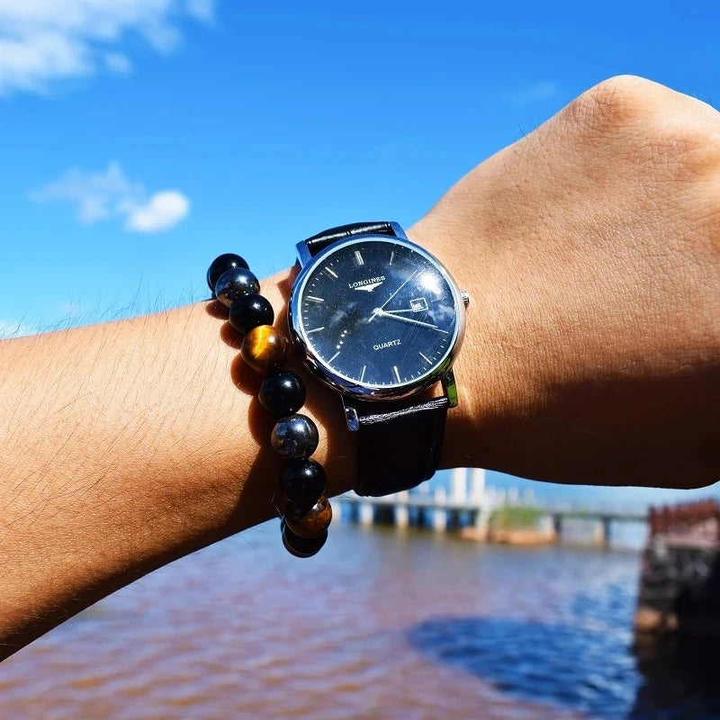 Natural Black Obsidian Tiger Eye Bead Bracelet for Health - Smarsty