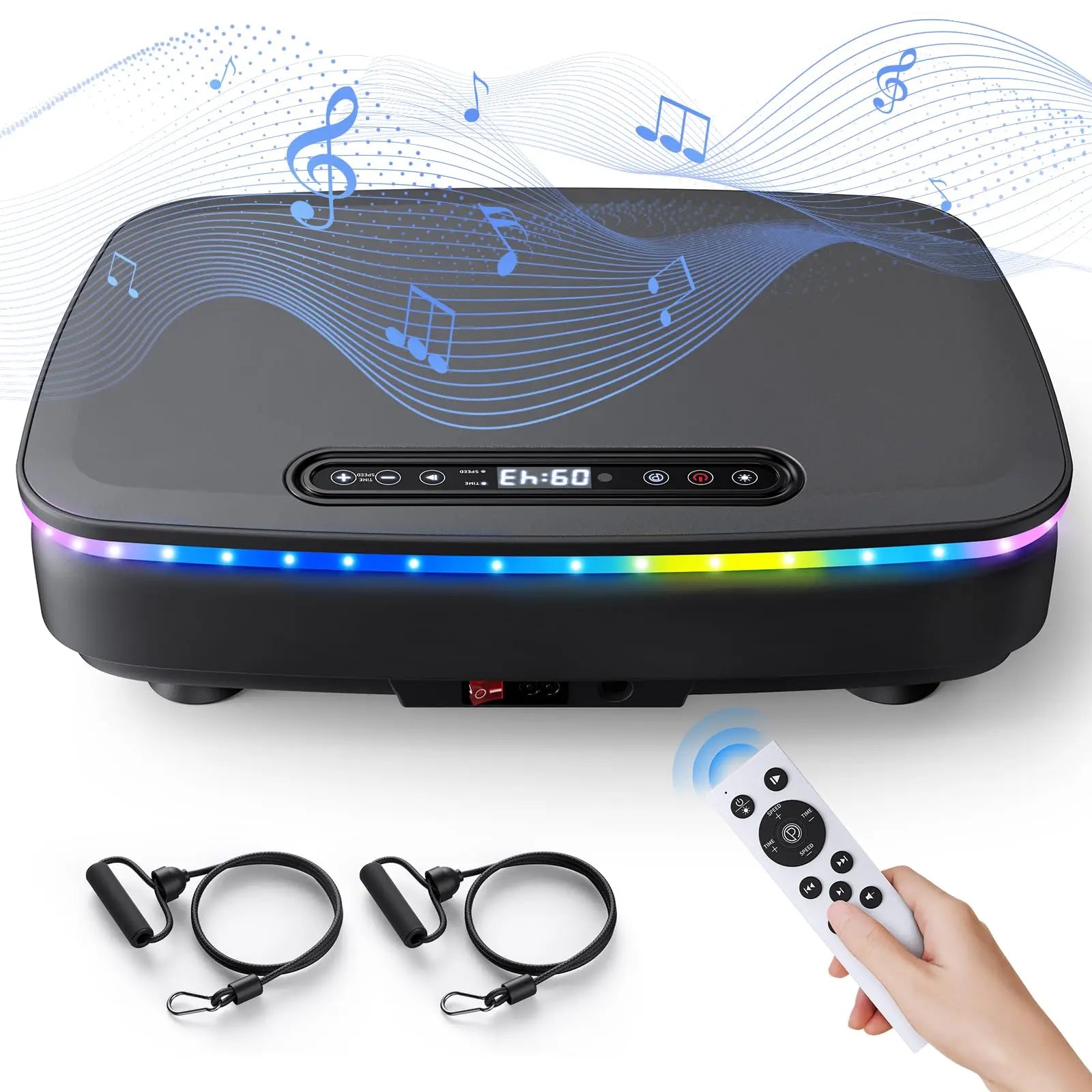 MERACH Vibration Plate Exercise Machine with Light Whole Body Workout Power Vibrate Platform Vibration Plate Lymphatic Drainage - Smarsty