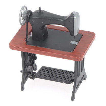 Dollhouse Decor Miniature Furniture Wooden Sewing Machine with Thread Scissors Accessories for Dolls House Kids Toys for Girls by Smarsty