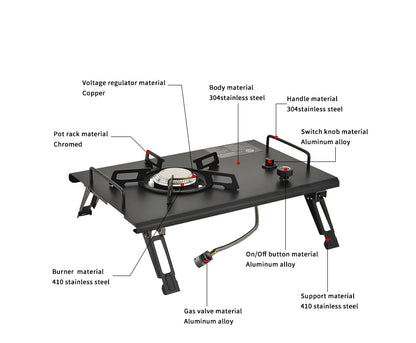 Pandatour Outdoor IGT Camping Stove Durable Copper Head Easy Equiped One-Touch One lick Ignite Table Stove Tourism Cooker Stove