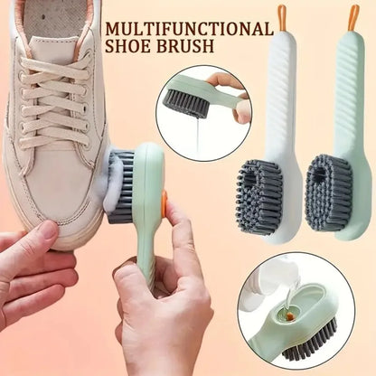 1 Piece Green Soft Bristled Shoe Brush with Ergonomic Handle, Suitable for Laundry, Footwear, and Home Cleaning - Smarsty