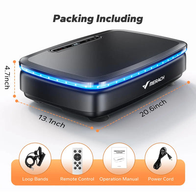 MERACH Vibration Plate Exercise Machine with Light Whole Body Workout Power Vibrate Platform Vibration Plate Lymphatic Drainage - Smarsty