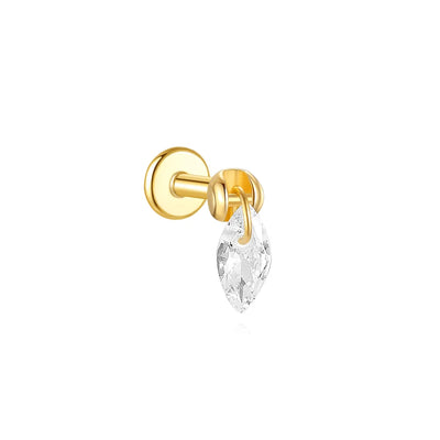 Sterling Silver Heart Zircon Stud Earrings Elegant Gift - Smarsty