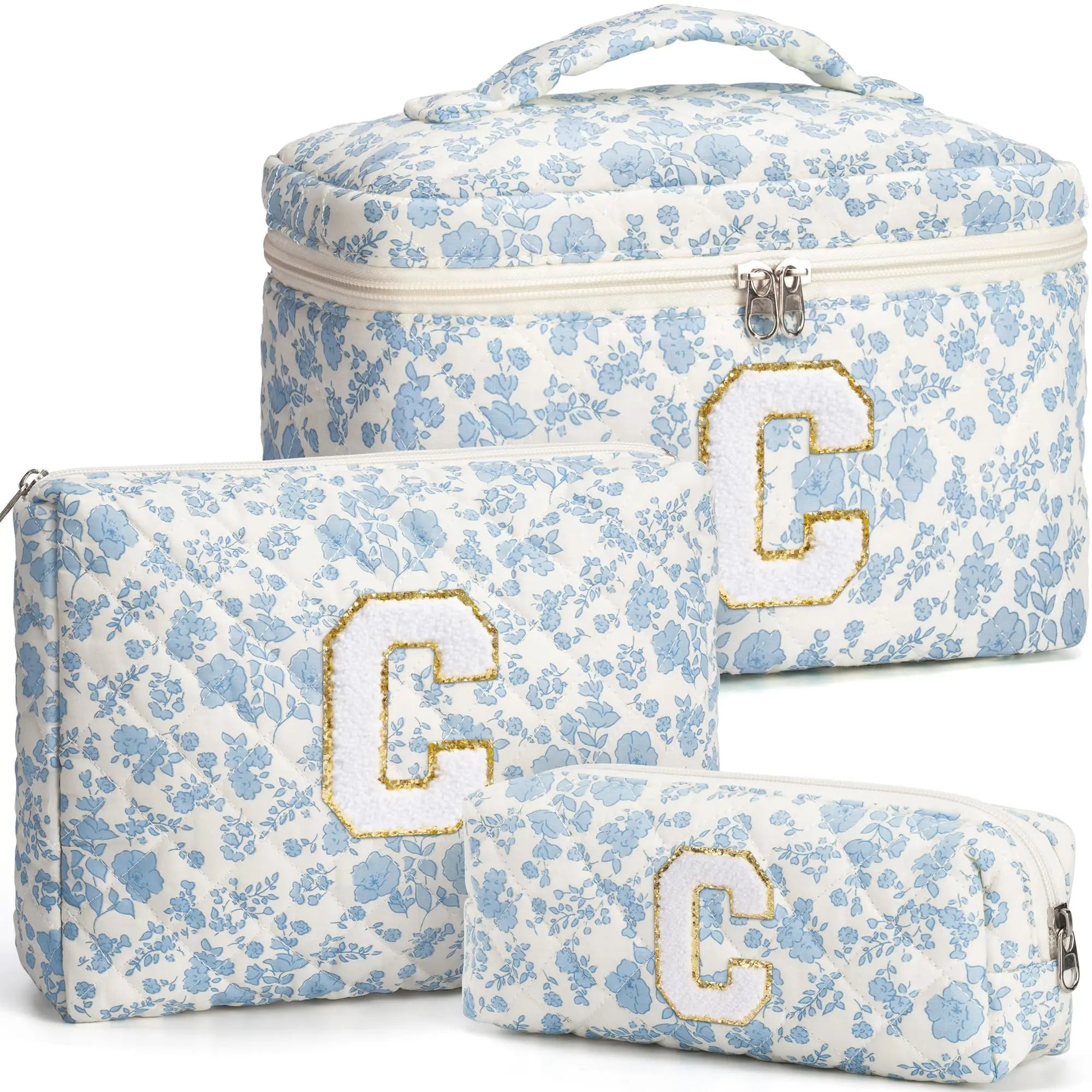1pcs Cute Quilted Cotton Makeup Bag Women Zipper Cosmetic Organizer Cloth Handbag Box Shape Portable Toiletry Case for Girls - Smarsty