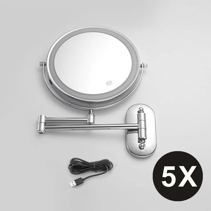 8 Inch Chrome Makeup Mirror with Dual Magnification - Smarsty