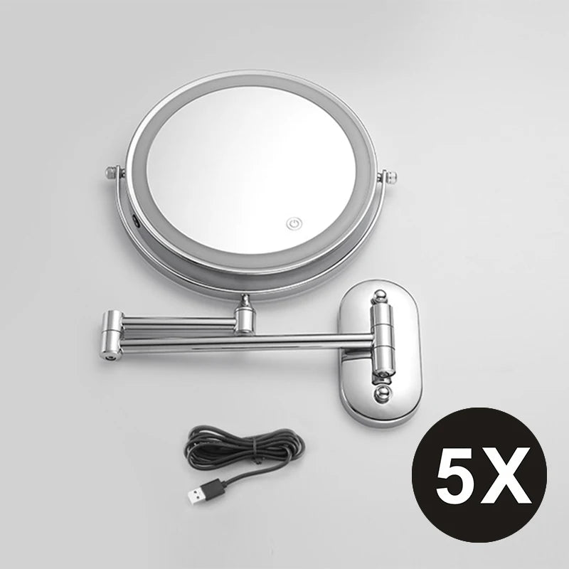 8 Inch Chrome Makeup Mirror with Dual Magnification - Smarsty
