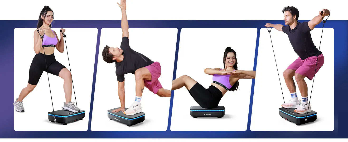 MERACH Vibration Plate Exercise Machine with Light Whole Body Workout Power Vibrate Platform Vibration Plate Lymphatic Drainage - Smarsty