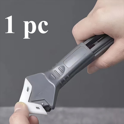 1/2 Piece Five in One Sealant Removal Tool Black, Easy To Grip, Durable Tool, Suitable for Bathroom, Kitchen Floor, Windows