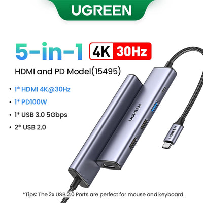 USB C Docking Station HDMI Hub 8K 4K Including RJ45 - Smarsty