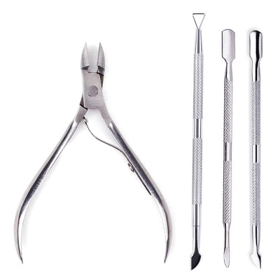 Professional Stainless Steel Nail Care Kit with Cuticle Scissors - Smarsty