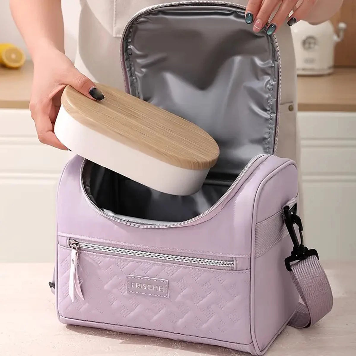 Insulated Lunch Bag With Padded Shoulder Strap For Work - Smarsty