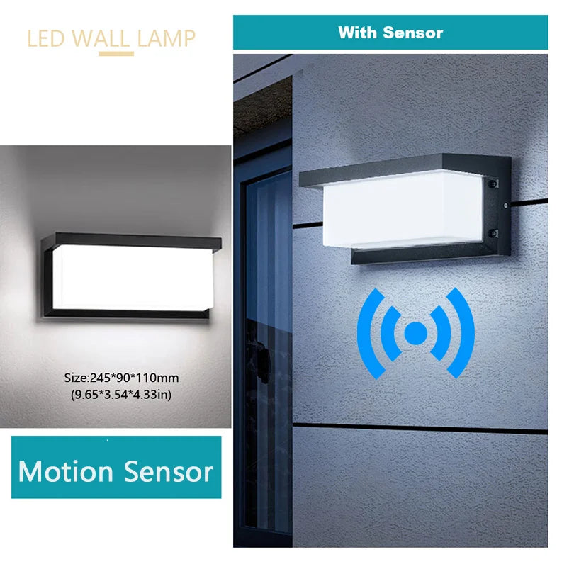 Waterproof LED Outdoor Wall Light with Motion Sensor - Smarsty