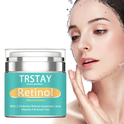 TRSTAY Retinol Moisturizing Cream 2.5% Active Hyaluronic Acid Vitamin E Green Tea Face Cream Nourishing Skin Care