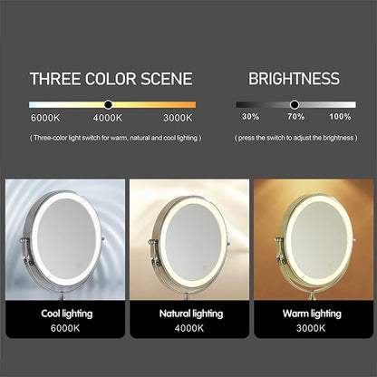 8 Inch Chrome Makeup Mirror with Dual Magnification - Smarsty