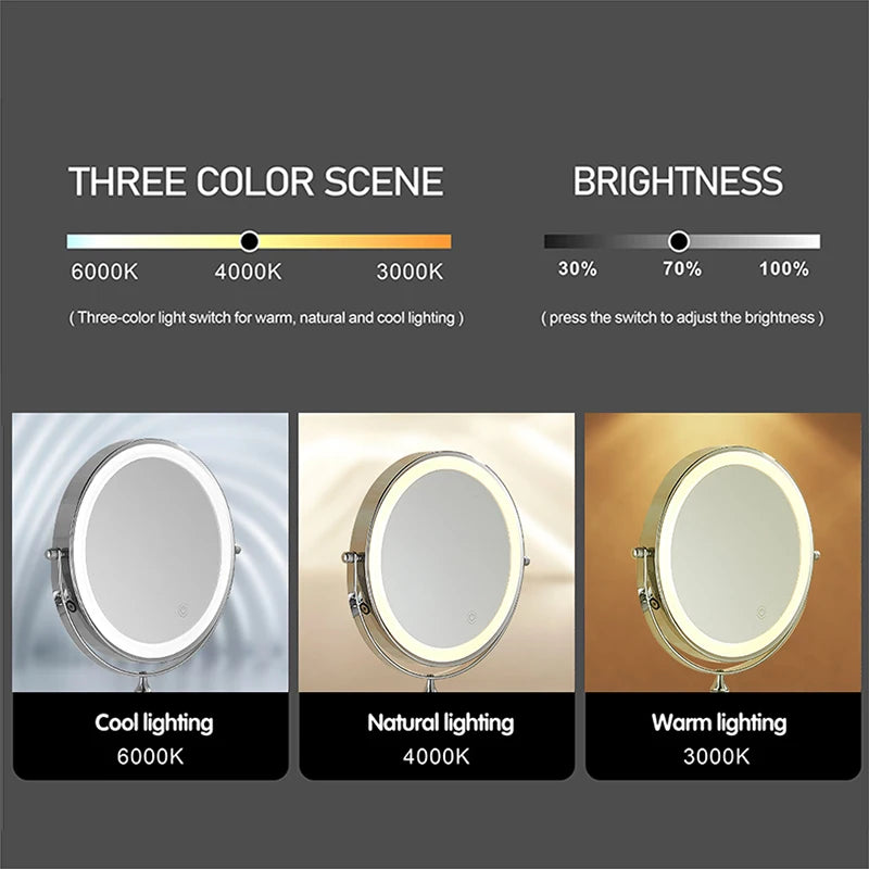 8 Inch Chrome Makeup Mirror with Dual Magnification - Smarsty