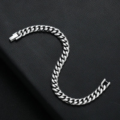 8MM Titanium Steel Cuban Chain Bracelet for Men - Smarsty