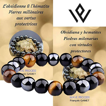 Natural Black Obsidian Tiger Eye Bead Bracelet for Health - Smarsty