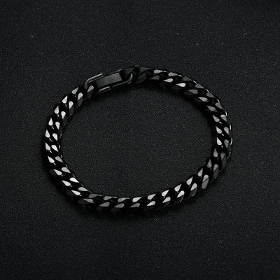 8MM Titanium Steel Cuban Chain Bracelet for Men - Smarsty