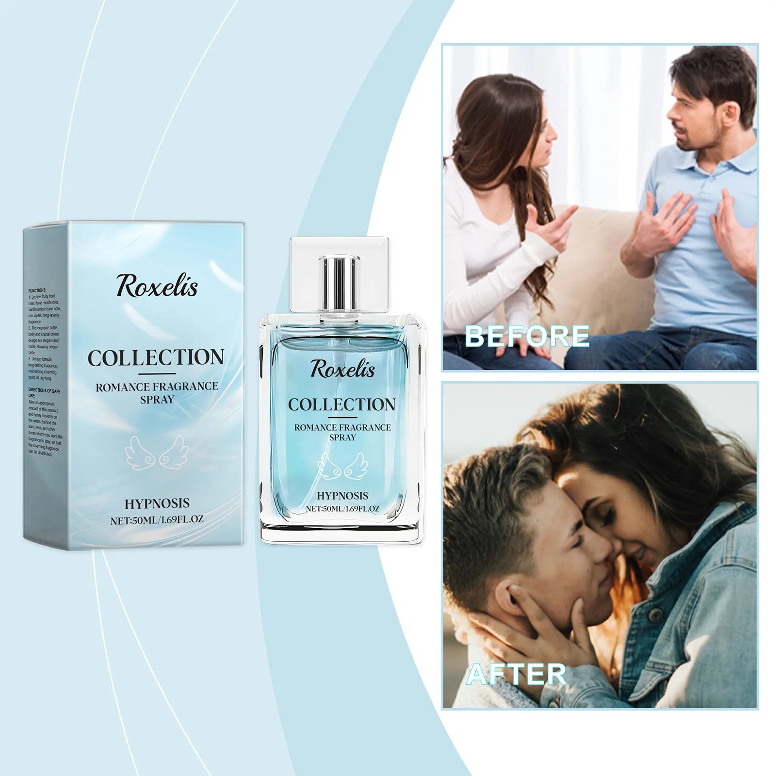 Roxelis Cupid Cologne Perfume Daily Dating Atmosphere Natural Classic Fresh Cologne Long Last Skin-Friendly Charm Rich Perfume