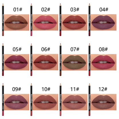 12 Piece Long Lasting Lipstick Set with Lip Liner - Smarsty