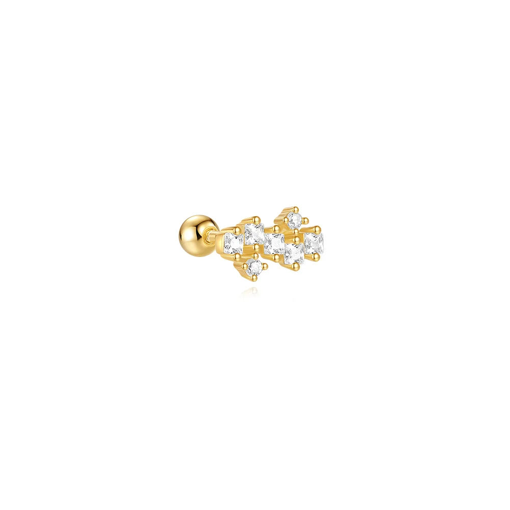 Sterling Silver Heart Zircon Stud Earrings Elegant Gift - Smarsty