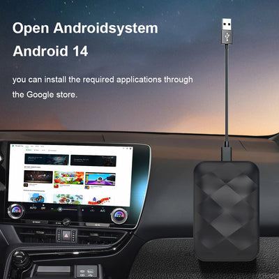 3IN1 Android14 Wireless Carplay Android Auto 2025 NewAdapter Upgrade Plug&Play For Youtube Netflix Dongle Wireless Car AI TV BOX - Smarsty